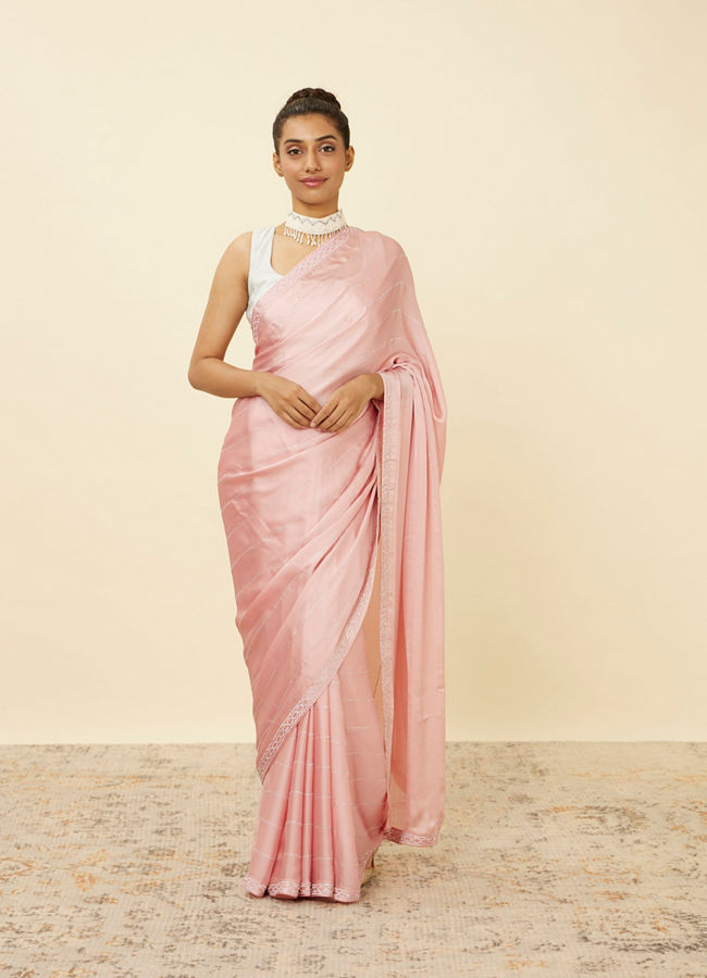 Fairy Tale Pink Sequined Saree image number 0